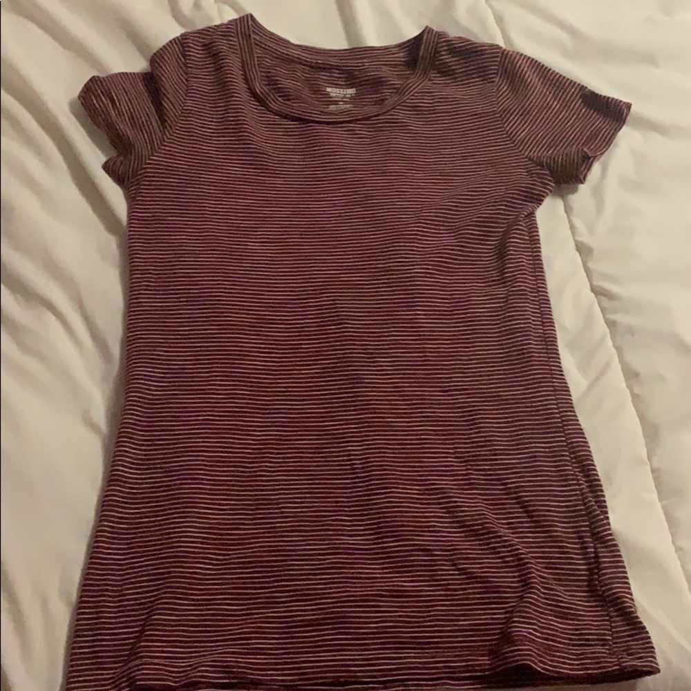 Red and white striped tee